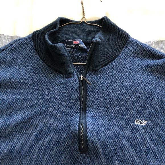 Vineyard Vines navy blue pullover half-zip sweater size XL - Picture 2 of 11